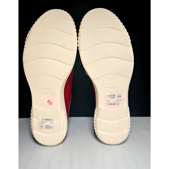 Clarks Caroline Rio Sneakers Women's 8.5 Red Leather - Picture 6 of 7